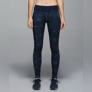 Lululemon Speed Tight || Luxtreme Camo FLAW Blue Shape-wear Leggings Size 6